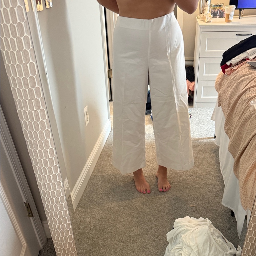 Ralph Lauren White Wide Leg Pants